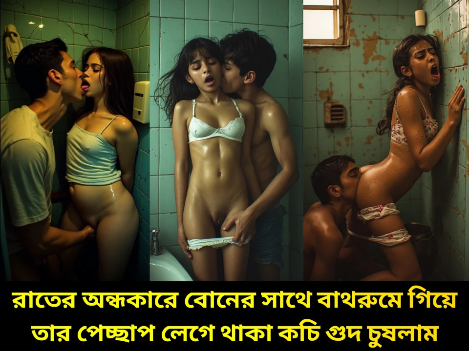 রাতের অন্ধকারে বোনের সাথে বাথরুমে গিয়ে তার পেচ্ছাপ লেগে থাকা কচি গুদ চুষে বোনকে চুদার গল্প অডিও তে।